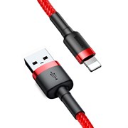 Кабель Baseus Cafule USB - Lightning 2A 3м красный/черный (CALKLF-R09)
