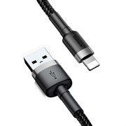 Кабель Baseus Cafule USB - Lightning 2A 3м черный/серый (CALKLF-RG1)