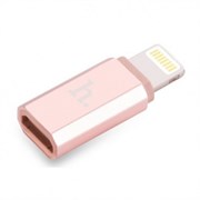 Адаптер-переходник Hoco Lightning to Micro USB розовый