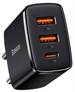 Сетевое зарядное устройство Baseus Compact Quick Charger 30W 2U+C (CCXJ-E01) черное