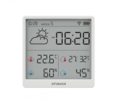 Датчик температуры и влажности AtuMan Intelligent Temperature and Humidity Clock TH3 белый