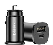 Автомобильная зарядка Baseus 30w Fast Charger BS-C15C  U+C черный 6953156281837