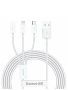 Кабель Baseus Fast Charging Cable 3 в 1 CAMLTYS-02 белый 6953156205536