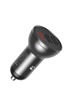 Автомобильное зарядное устройство Baseus Digital Display Dual USB 4.8A Car Charger 24W VCBXA-S (CCBX-0G) черный 6953156215399
