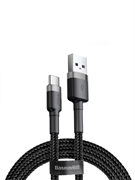 Кабель Baseus Cafule USB - Type-C 2А 2м черный/серый (CATKLF-CG1) 6953156278233