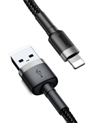 Кабель Baseus Cafule USB - Lightning 1м черный/серый (CALKLF-BG1) 6953156274976