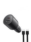 Автомобильное зарядное устройство Xiaomi USB+Type-C 1A1C 100W с кабелем С+С MDY-16-ER BHR7988CN черный 6941812761861