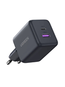 Сетевое зарядное устройство UGREEN X516 (55539) 30W USB-C + USB-A GaN Fast Charger EU черный 6941876260140