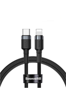 Кабель Baseus Cafule Data Cable Type-C - Lightning PD 18W 1м черный/серый (CATLKLF-G1) 6953156297449