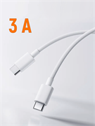 Кабель для быстрой зарядки Xiaomi 3A Type-C - Type-C Knit 1метр BHR7815CN белый 6941812752685