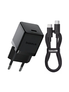 Сетевое зарядное устройство Baseus Palm Fast Charger 20W 1xUSB-C с кабелем Type-C PD QC 3.0 (CCZC20CE) P10111602113-01 черный 6932172677411