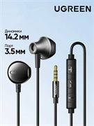 Проводные наушники с микрофоном UGREEN EP106 35755 In-Ear Earphones 3.5 mm черный 6941876237555