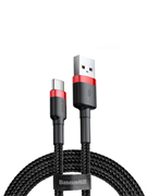 Кабель Baseus Cafule USB - Type-C 3А 1м черный/красный (CATKLF-B91) 6953156278219