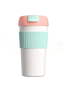 Термокружка непроливайка Kiss Kiss Fish Rainbow 490ml S-U45C белый/розовый/мятный 6939427201209