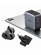Сетевое зарядное устройство UGREEN Nexode 65Вт GaN CD296 (90409) USB-A+2*USB-C (3 порта) со сменными вилками серый 6957303894093
