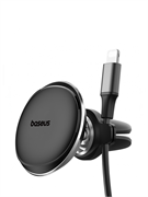Автомобильный магнитный держатель Baseus Magnetic Car Mount Phone Holder with Cable Clip Air Vent Version SUGX-A0V (C40141201113-00) черный 6932172648763