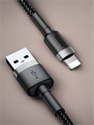 Кабель для зарядки iPhone Baseus Cafule USB - Lightning 2A 3м CALKLF-RG1 черный/серый 6953156296305