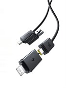 Кабель Baseus Versatile 4 в 1 U+C и С+L 60w 0.6м CB000162 P10383000121-00 Черный 6932172684655