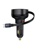 Автомобильное зарядное устройство Baseus Built in Retractable Cable Usb Port Type-C Cable 60W CCTXP-UC P00057800111-00 черный 6932172635817