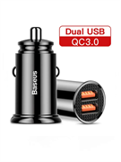 Автомобильное зарядное устройство Baseus Dual QC 3.0 2xUSB 30W BS-C16Q1 (CCALL-YD01) черный 6953156286511
