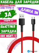Кабель для зарядки Xiaomi Type C - USB 100cm SJX10ZM SJV4110GL красный 6934177703805