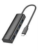Разветвитель хаб 4 в 1 usb type c Hoco HB41 Черный 6942007615181