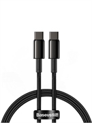 Кабель Baseus Tungsten Gold Fast Charging Data Cable Type-C - Type-C 100W 1м (CATWJ-01) черный 6953156232051