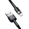 Кабель Baseus Cafule USB - Lightning 1м черный/серый (CALKLF-BG1) - фото 12658
