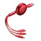 Кабель Baseus Little Octopus 3-in-1 Adjustable Сable USB - Micro USB+Lightning+Type-C 3,5 A 1.2м красный (CAMLT-ZY09) - фото 14662