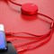 Кабель Baseus Fabric 3-in-1 Flexible Cable USB - Micro USB+Lightning+USB Type-C 3,5A 1.2м красный (CAMLT-BY09) 6953156289123