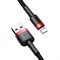 Кабель Baseus Cafule USB - Lightning 1м черный/красный (CALKLF-B19) - фото 14969