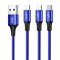Кабель Baseus Rapid Series 3-in-1 micro USB+Dual Lightning 3A 1,2м синий (CAMLL-SU13) 6953156256422 Кабель Baseus Rapid Series 3-in-1 micro USB+Dual Lightning 3A 1,2м синий (CAMLL-SU13) 6953156256422