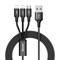Кабель Baseus Rapid Series 3-in-1 micro USB+Dual Lightning 3A 1,2м черный (CAMLL-SU01) - фото 15680