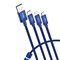 Кабель Baseus Data Faction 3-in-1 USB - microUSB+USB Type-C+Lightning 3,5A 1,2м синий (CAMLT-PY03) - фото 16082