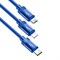 Кабель Baseus Data Faction 3-in-1 USB - microUSB+USB Type-C+Lightning 3,5A 1,2м синий (CAMLT-PY03) 6953156277601