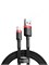 Кабель Baseus Cafule USB - Lightning 2м черный/красный (CALKLF-C19) 6953156275027 - фото 38387